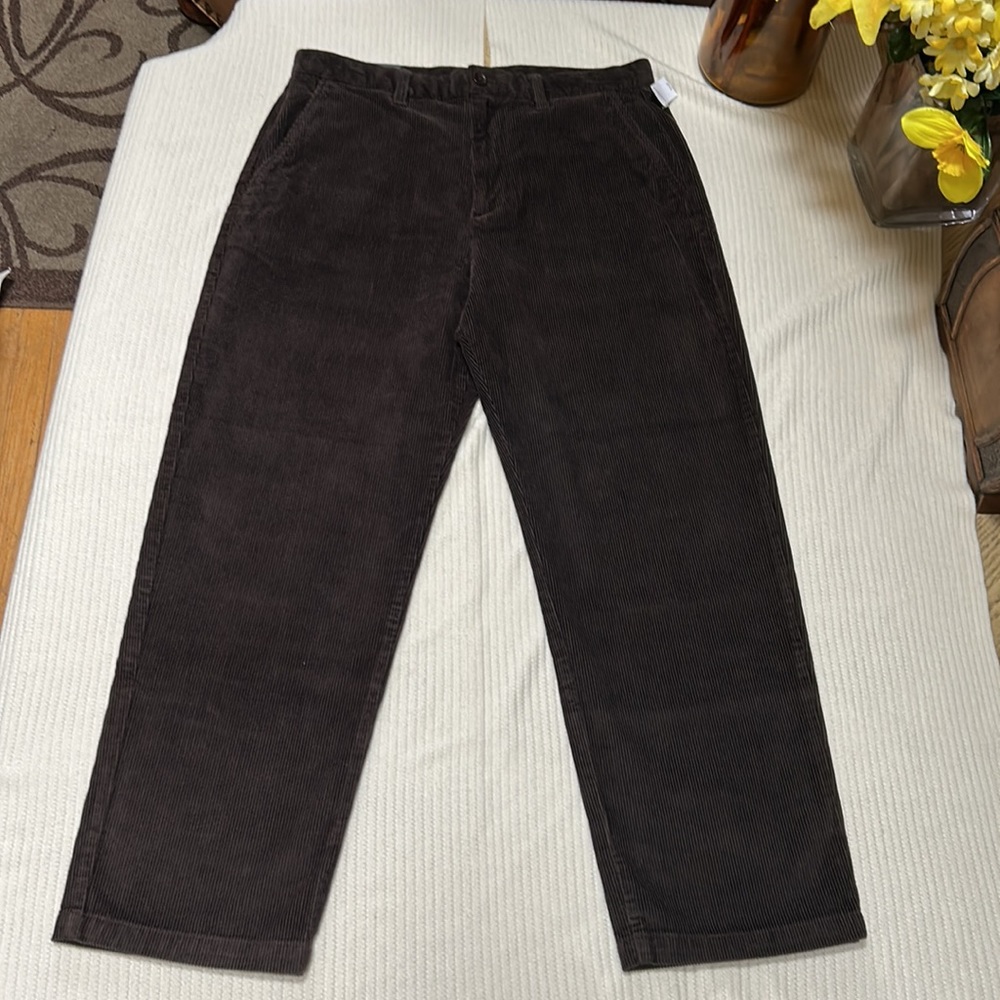 Gap pleated cordur brown noir pants